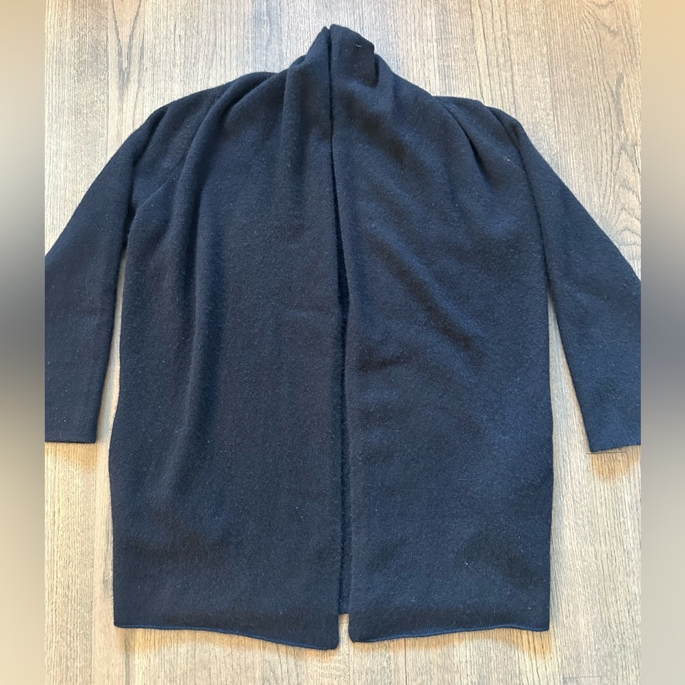 Vince Open Front Cardigan with Pockets-100% Cashmere-Size Small-Black